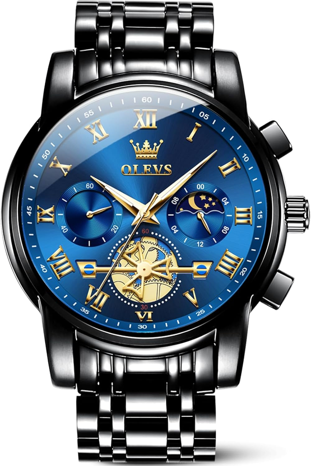 Watches Men Waterproof Luxury Big Face Mens Watch Stainless Steel Quartz Analog Dress Watches for Men Luminous Multifunction Man Watch Relojes De Hombre