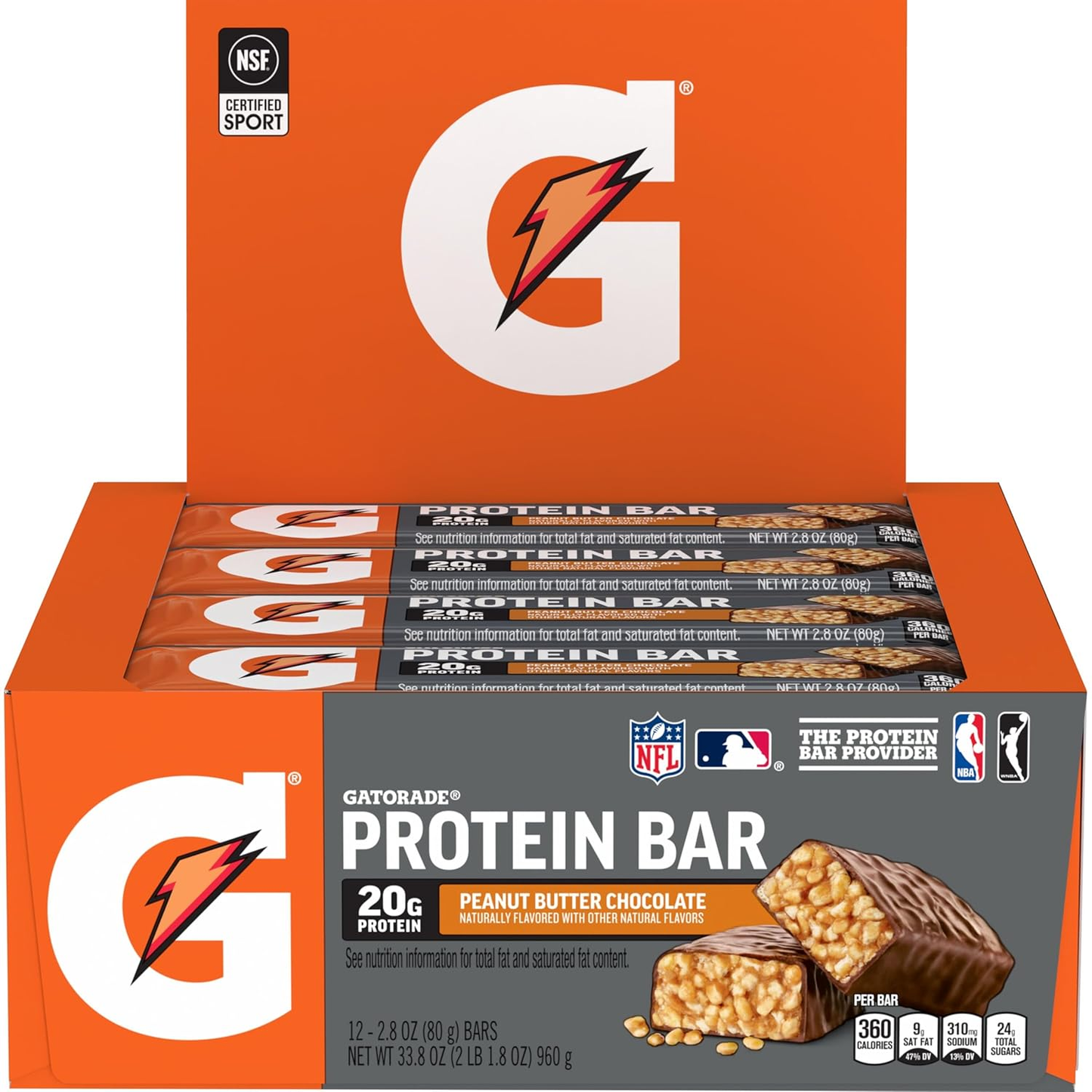 Whey Protein Recover Bars, Peanut Butter Chocolate, 2.8 Ounce Bars (Pack of 12)