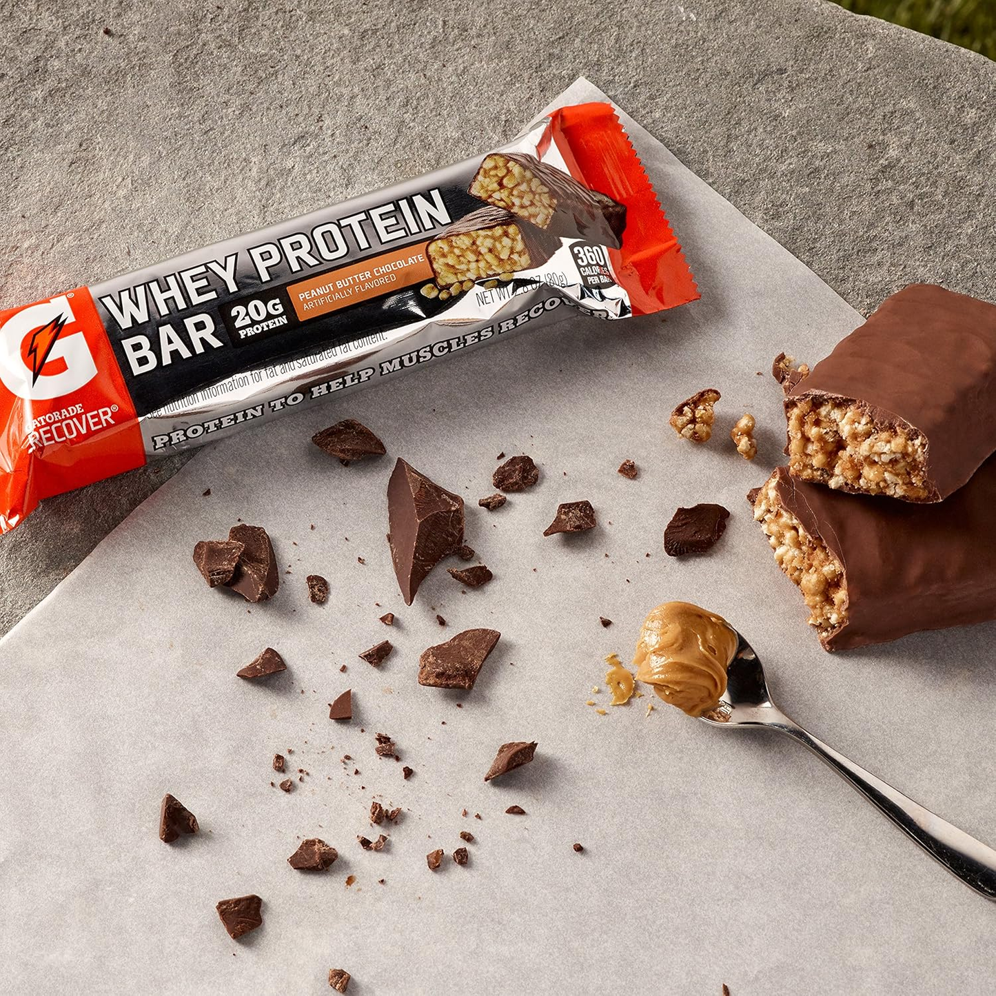 Whey Protein Recover Bars, Peanut Butter Chocolate, 2.8 Ounce Bars (Pack of 12)