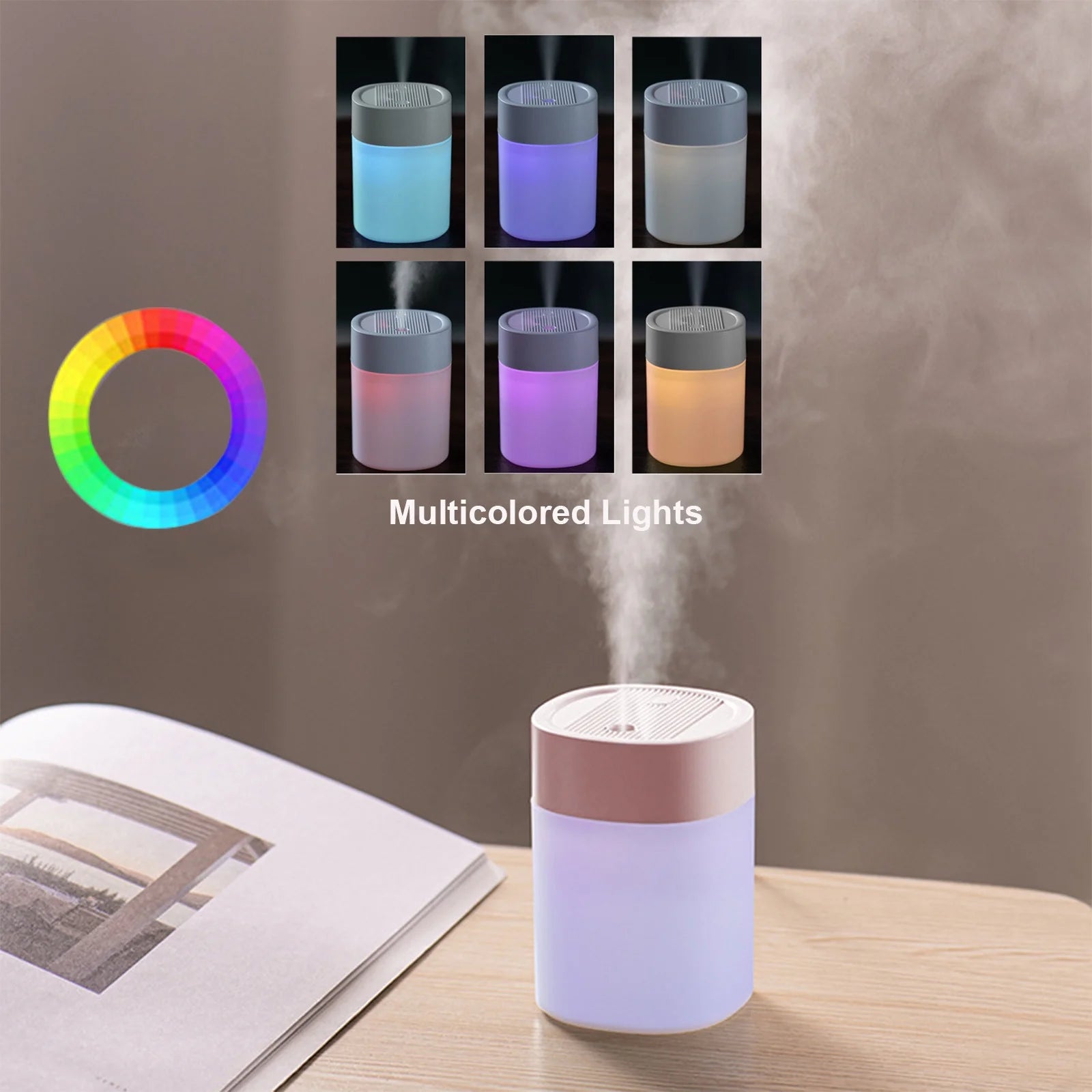 Humidificador Portátil Mini Usb Con Luz, Humidificador De Niebla Fría Silencioso De 200 Ml Para Dormitorio Y Oficina, Plantas, Fácil De Limpiar, Suministros Para El Hogar