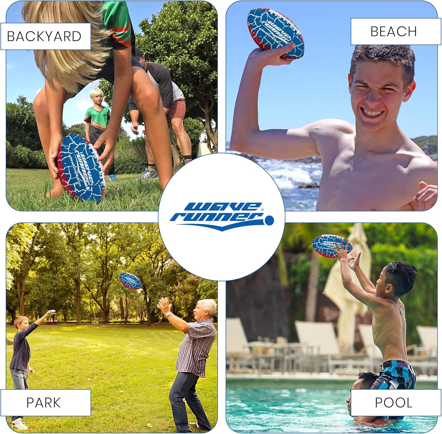 Grip It Waterproof Junior Size Football, 9.25 Size, Durable & Double Laced, Perfect for Beach Accessories, Kids Games, Pool Toys, Outdoor Games, All-Weather Indoor & Outdoor Play
