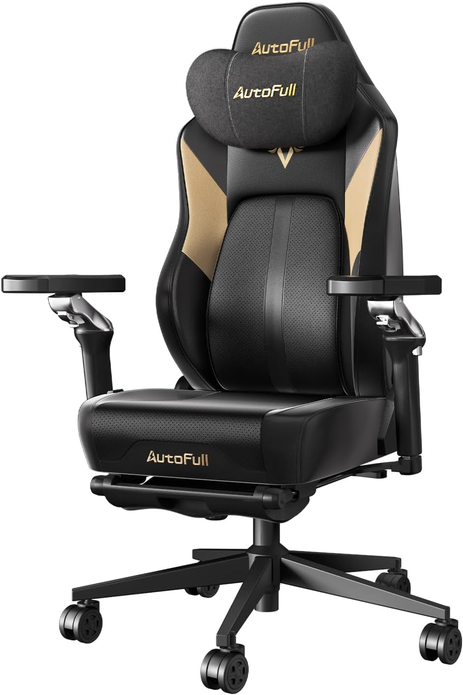 M6 Gaming Chair, Ventilated and Heated Seat Gaming Chair with 360° Adjustable Armrest, AUTO Dynamic Tracking Lumbar Support Ergonomic Office Chair with Footrest, Black