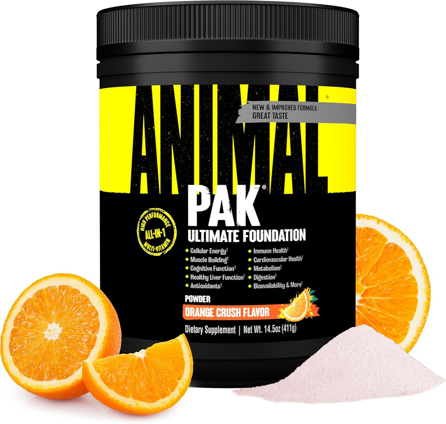 Pak - Convenient All-In-One Vitamin & Supplement Powder - Zinc, Vitamins C, B, D, Amino Acids, Immune Support, Digestive Enzymes, and More - Daily Multivitamin for Women & Men - 60 Scoops