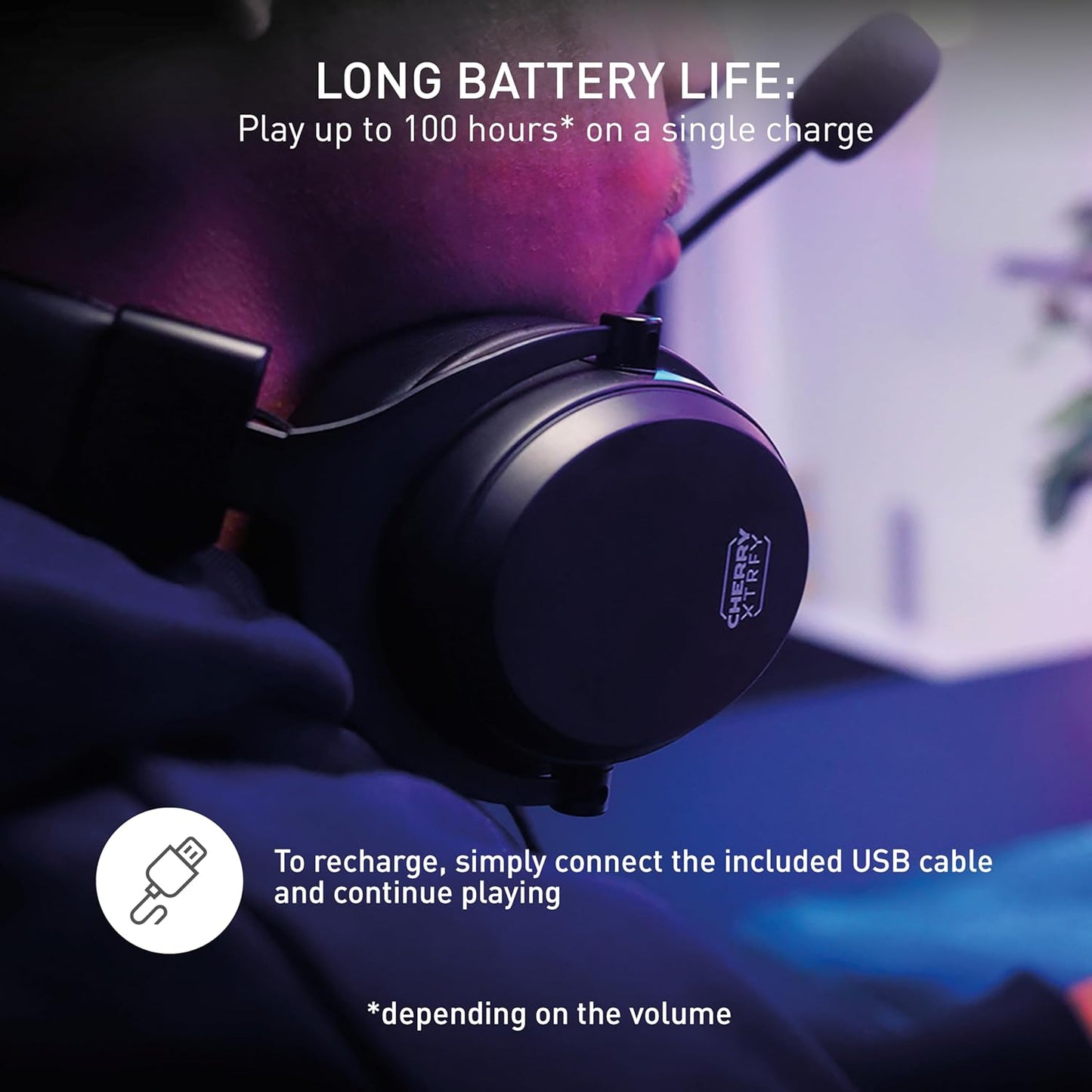 H3 Wireless Gaming Headset | Gaming, Streaming and Music | Removable Microphone and Cordless | Black
