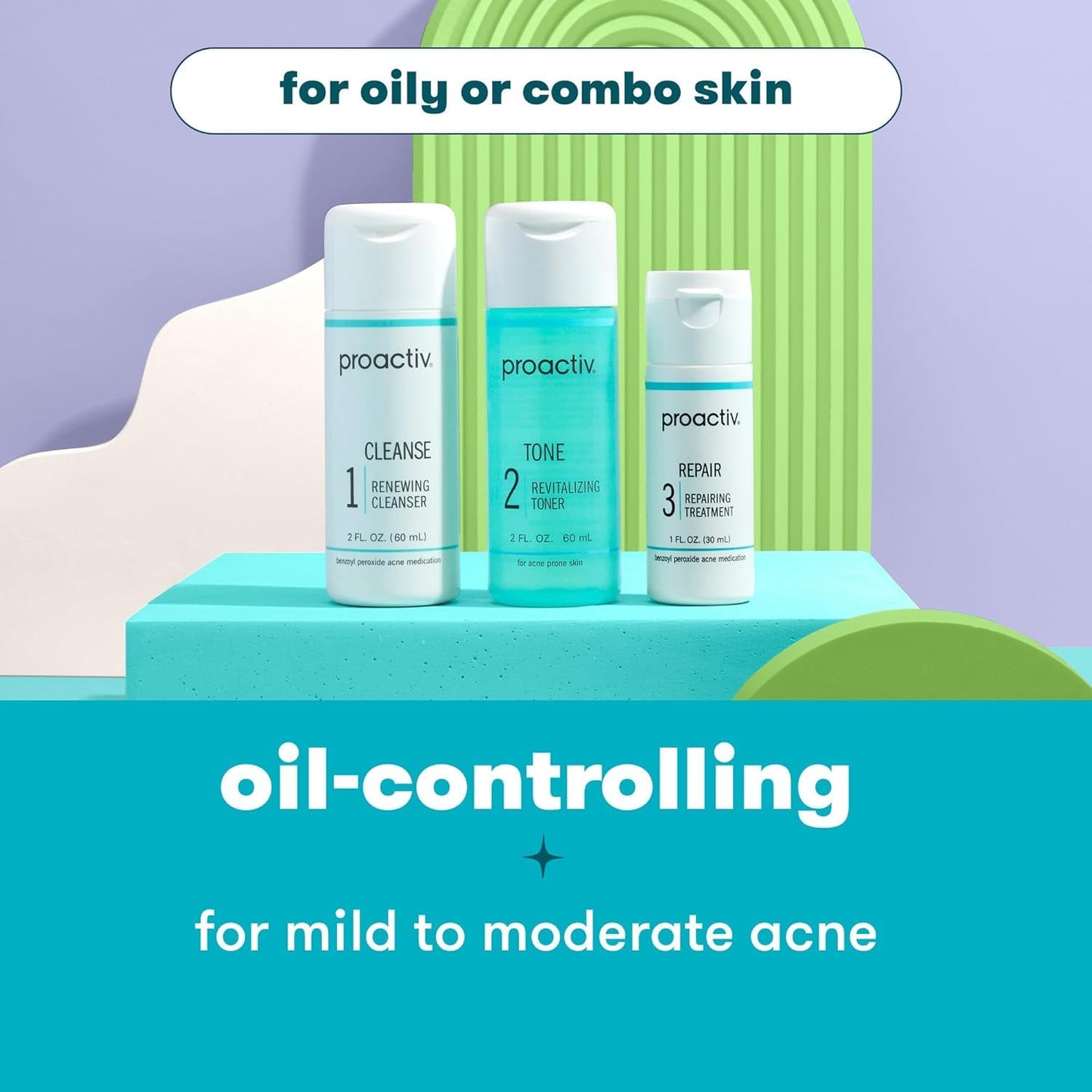 3 Step Acne Treatment W/ Pimple Patches - Benzoyl Peroxide Face Wash, Repairing Acne Spot Treatment for Face and Body, Exfoliating Toner - 90 Day Complete Acne Skin Care Kit + Pimple Patches