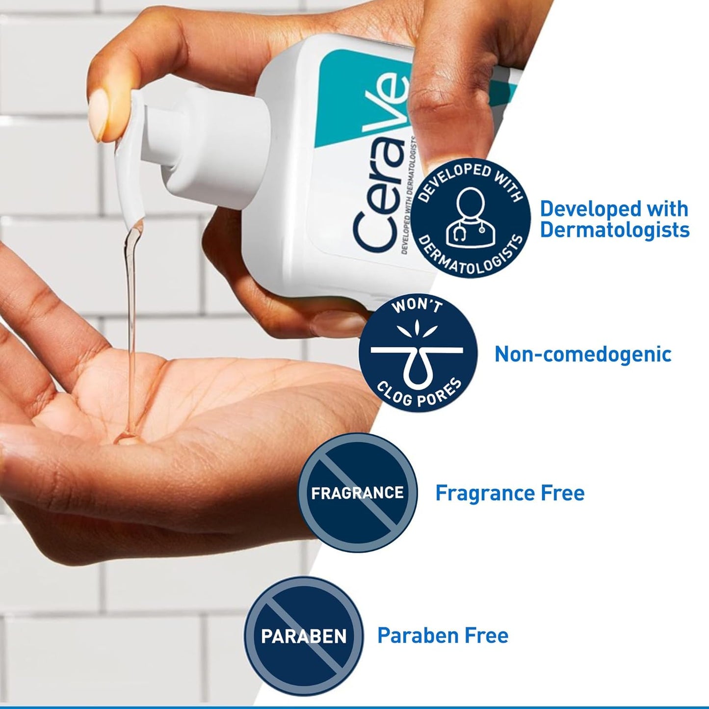 Acne Control Cleanser, 2% Salicylic Acid Treatment Formulated with Niacinamide + Ceramides + Oil Absorbing Clay, Gentle Face Wash Helps Clear & Prevent Acne, Fragrance Free, 16 Ounce