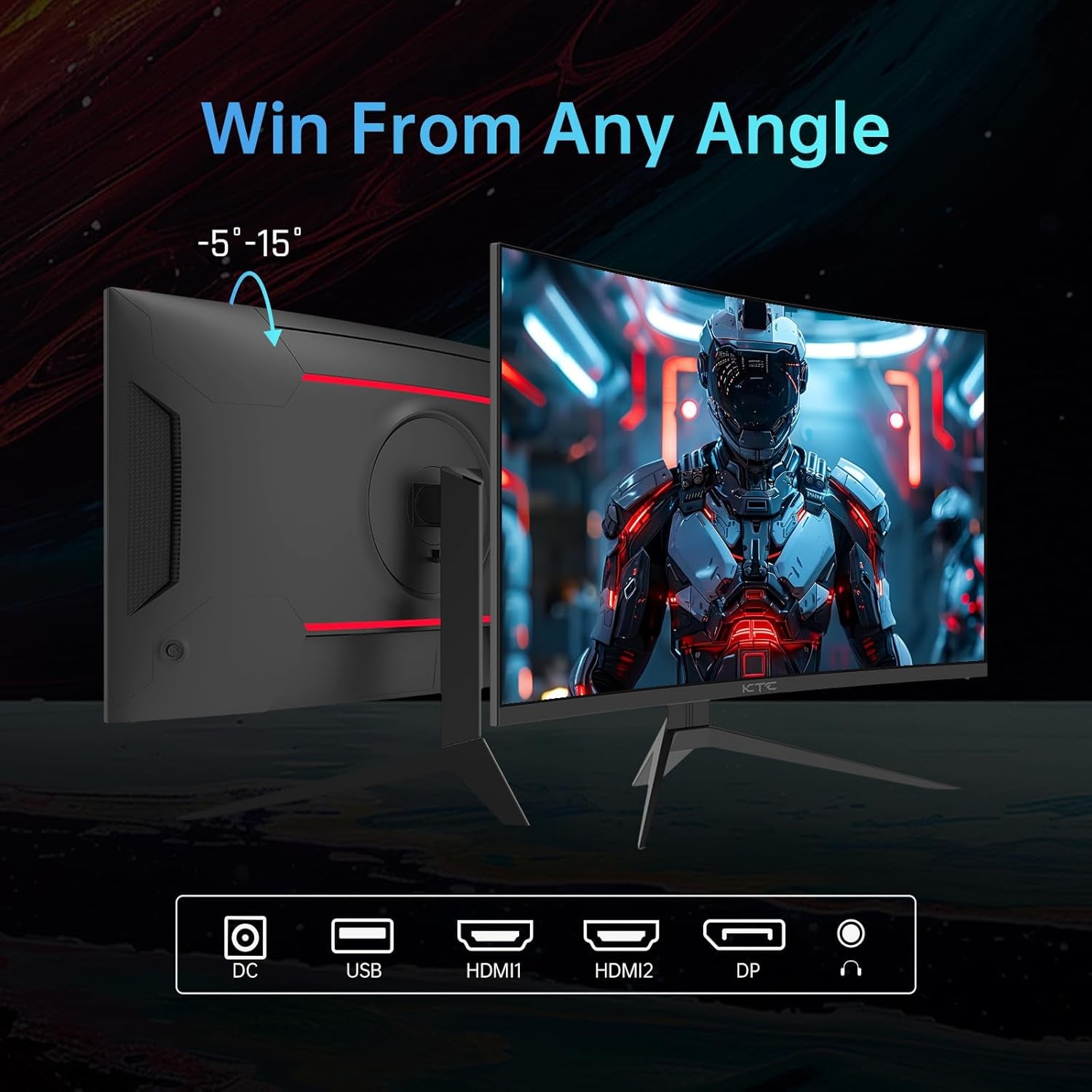 32 Inch 240Hz Curved Gaming Monitor 1500R 1080P 125% Srgb 1Ms, Freesync/G-Sync HDR10,HDMI/DP/USB Ports Vesa,Tilt Adjustable,Xbox PS5 Switch,Black
