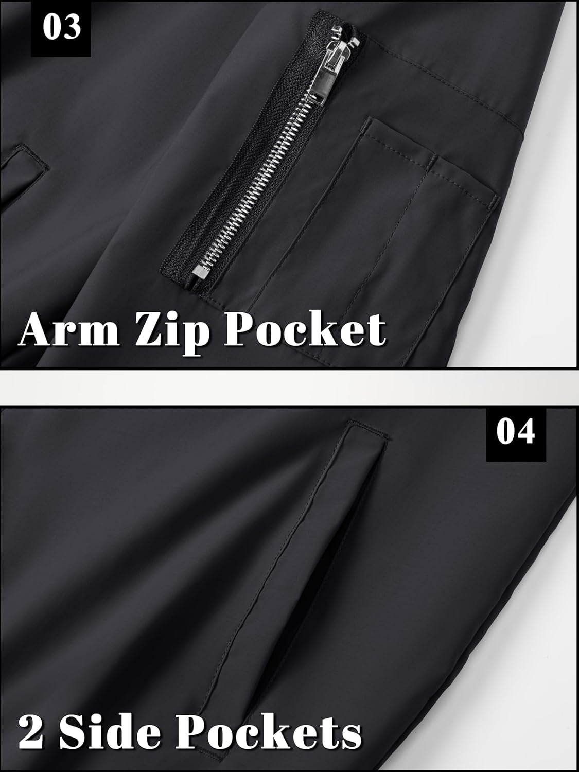 Men'S Bomber Jacket Lightweight Casual Spring Fall Windbreaker Zip up Coat with Pocket