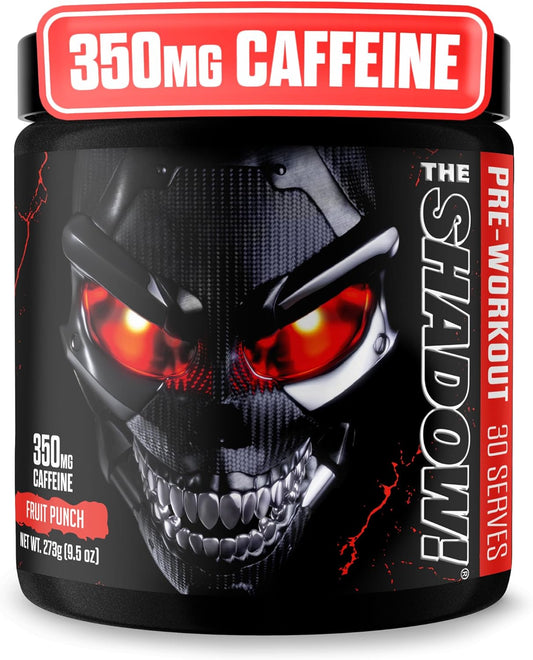 the Shadow! High Stim Preworkout | 350Mg of Caffeine | Fruit Punch 30 Servings | Electric Energy, Mental Focus & Superhuman Strength for Men & Women