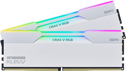 CRAS V RGB DDR5 32GB (2X16Gb) 6400Mhz CL32 SK Hynix A-Die 1.35V Gaming Desktop Ram Memory XMP 3.0 / AMD Expo Ready - White (KD5AGUA80-64A320J)