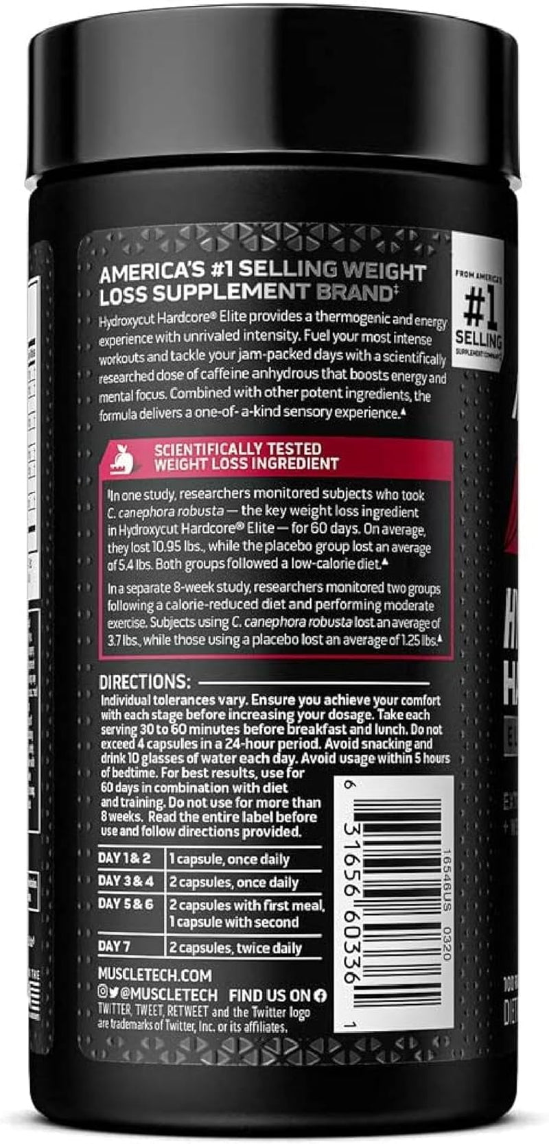 Hardcore Elite - 100 Rapid-Release Thermo Caps - Energy & Focus - for Men & Women - 50 Servings (Pack of 2)