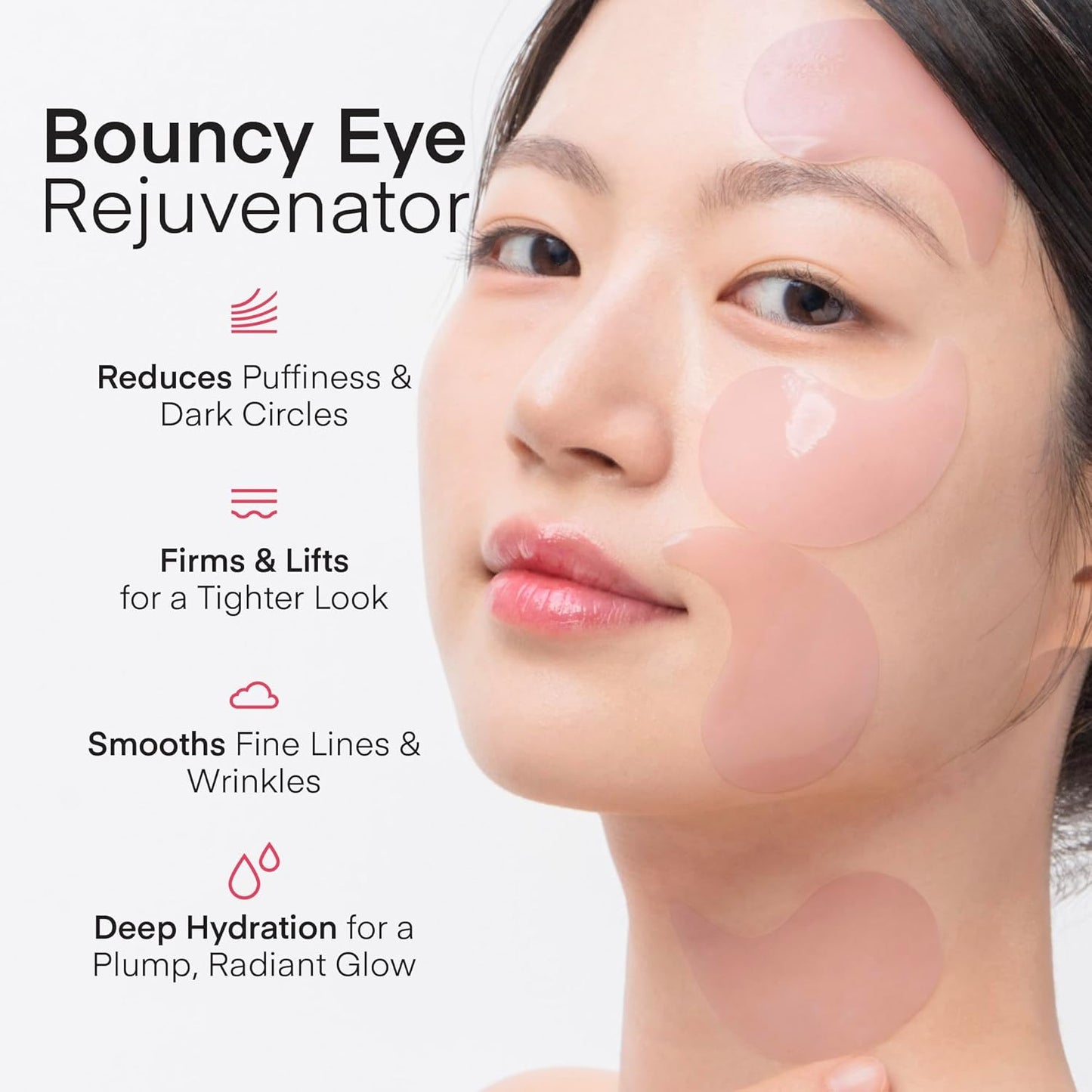 Peptide Collagen under Eye Patches - 60 Korean Firming, Glowing & Hydrating Hydrogel Mask for Puffy Eyes, Dark Circles, Wrinkles, Fine Lines, Undereye Bags - Anti-Aging Eye Gel Pads