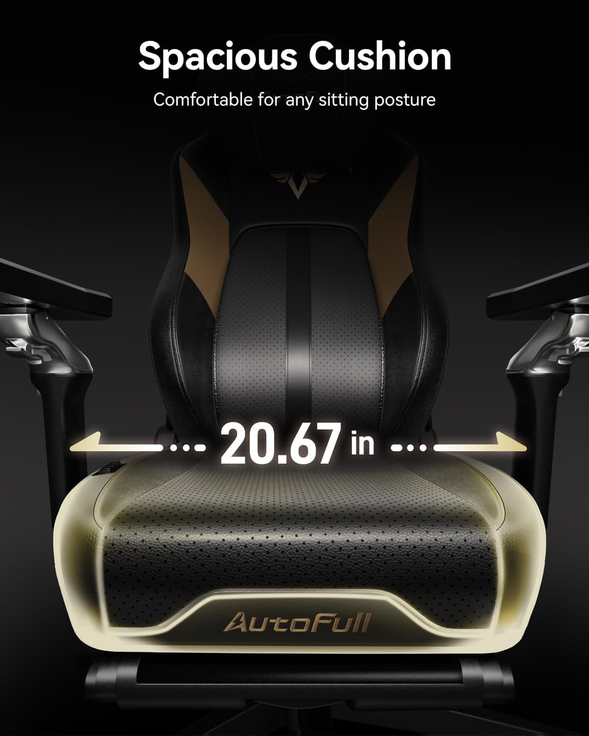 M6 Gaming Chair, Ventilated and Heated Seat Gaming Chair with 360° Adjustable Armrest, AUTO Dynamic Tracking Lumbar Support Ergonomic Office Chair with Footrest, Black