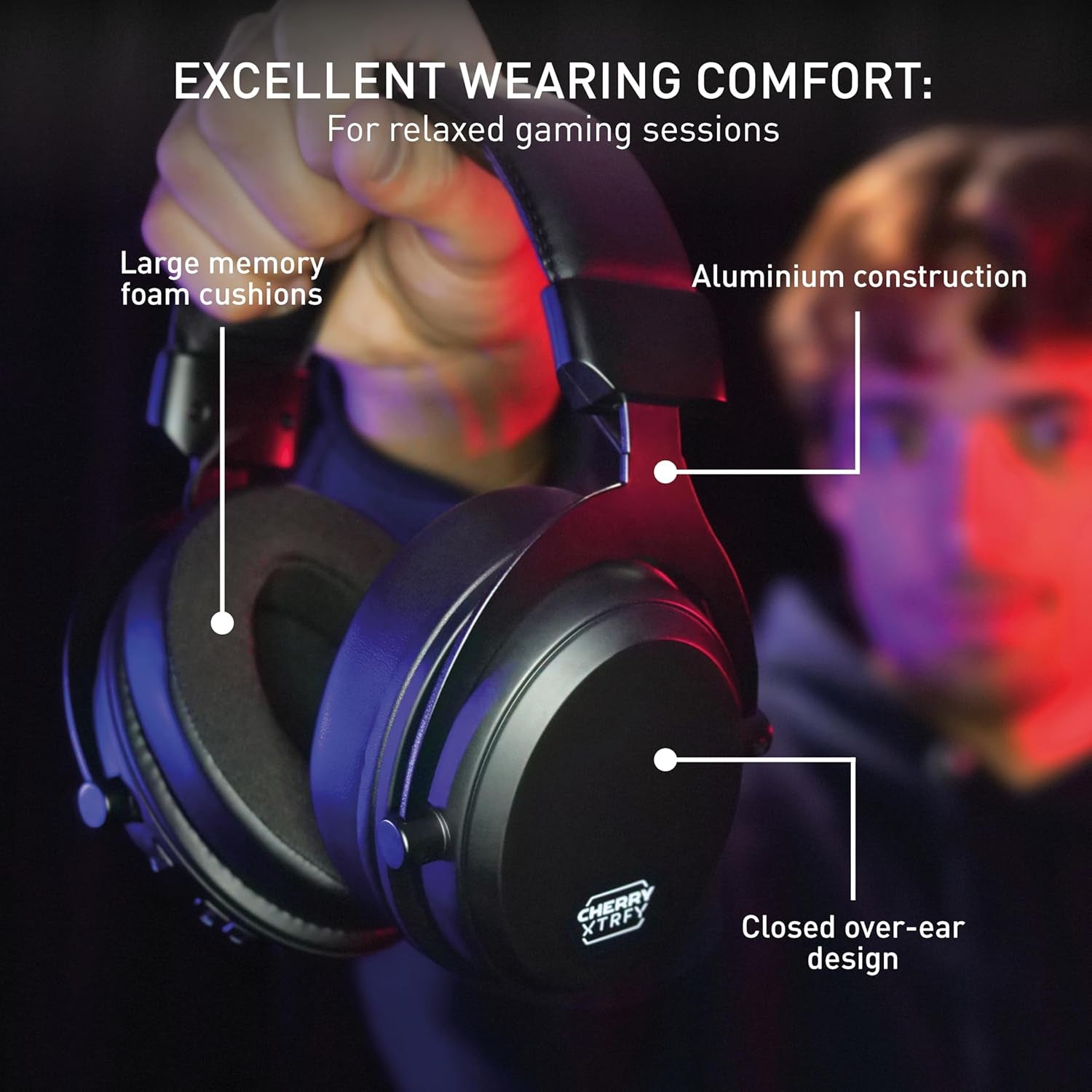 H3 Wireless Gaming Headset | Gaming, Streaming and Music | Removable Microphone and Cordless | Black