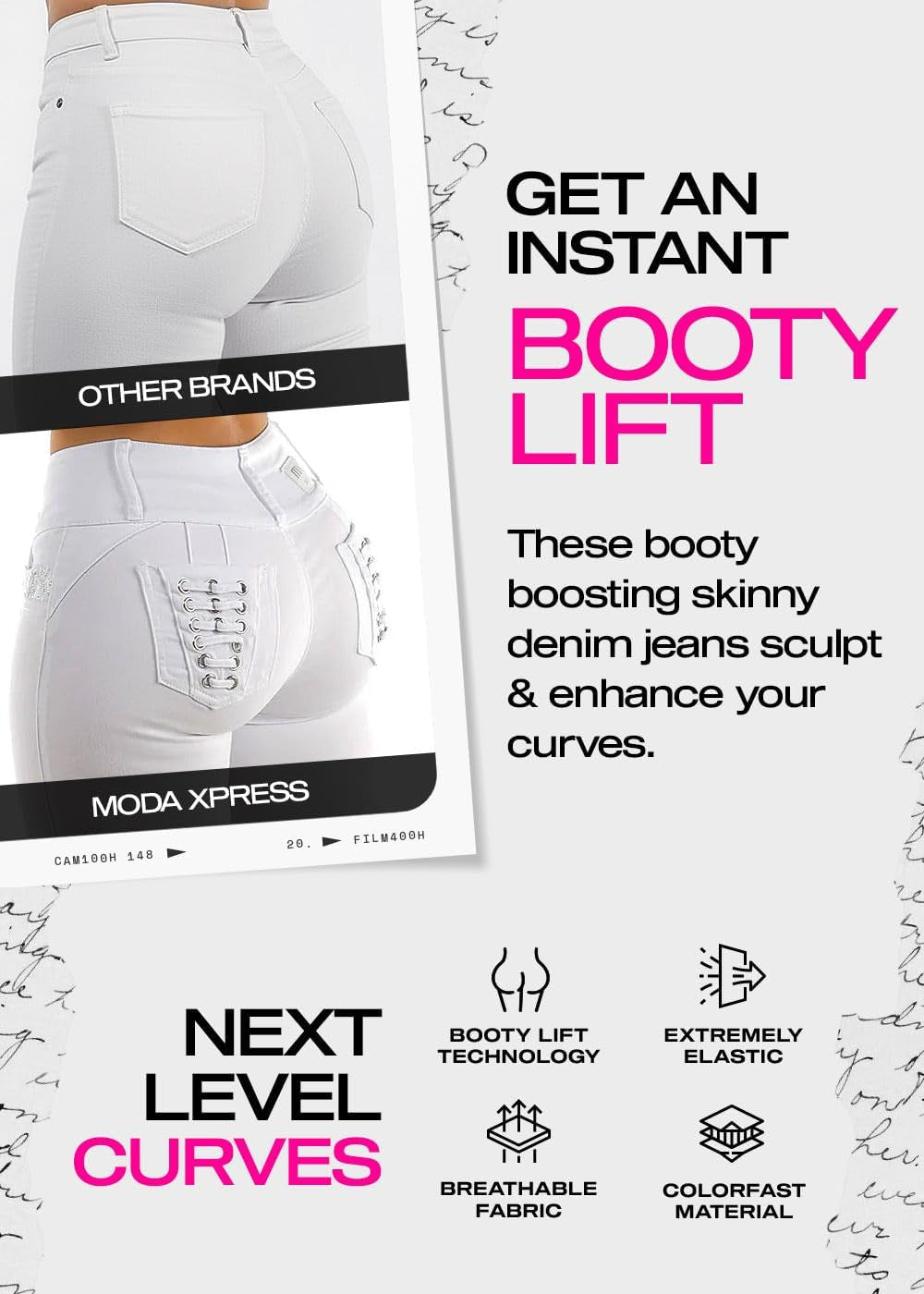 Butt Lifting Skinny Jeans for Women - High Waisted Levanta Cola Push up Jeans