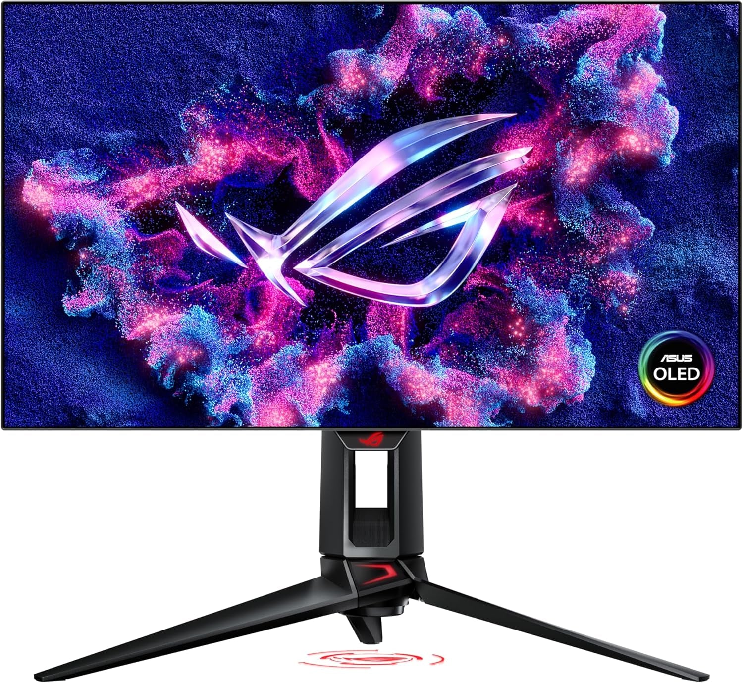 ROG Swift OLED 27” 1440P Gaming Monitor (PG27AQDP) - WOLED, QHD, 480Hz, 0.03Ms, G-SYNC Compatible, Custom Heatsink, AI Assistant, Displayhdr400 True Black, 99% DCI-P3, True 10-Bit, Displaywidget