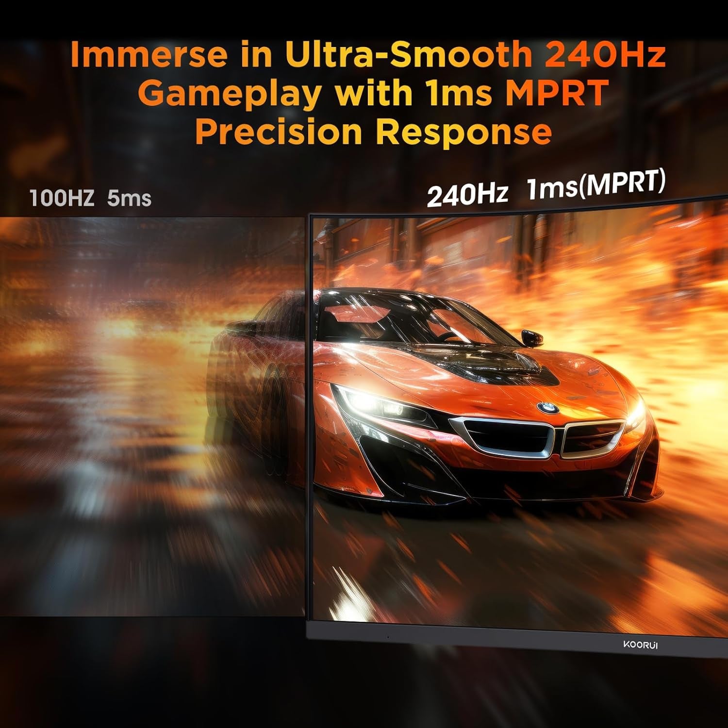 25 Inch Curved Gaming Monitor 240Hz FHD 1080P Computer Monitor, 1500R 1Ms MPRT Display, Adaptive Sync, 90% DCI-P3,HDR, Eye Care, Tilt Adjustable, VESA 75X75Mm, Black,G2511Xc