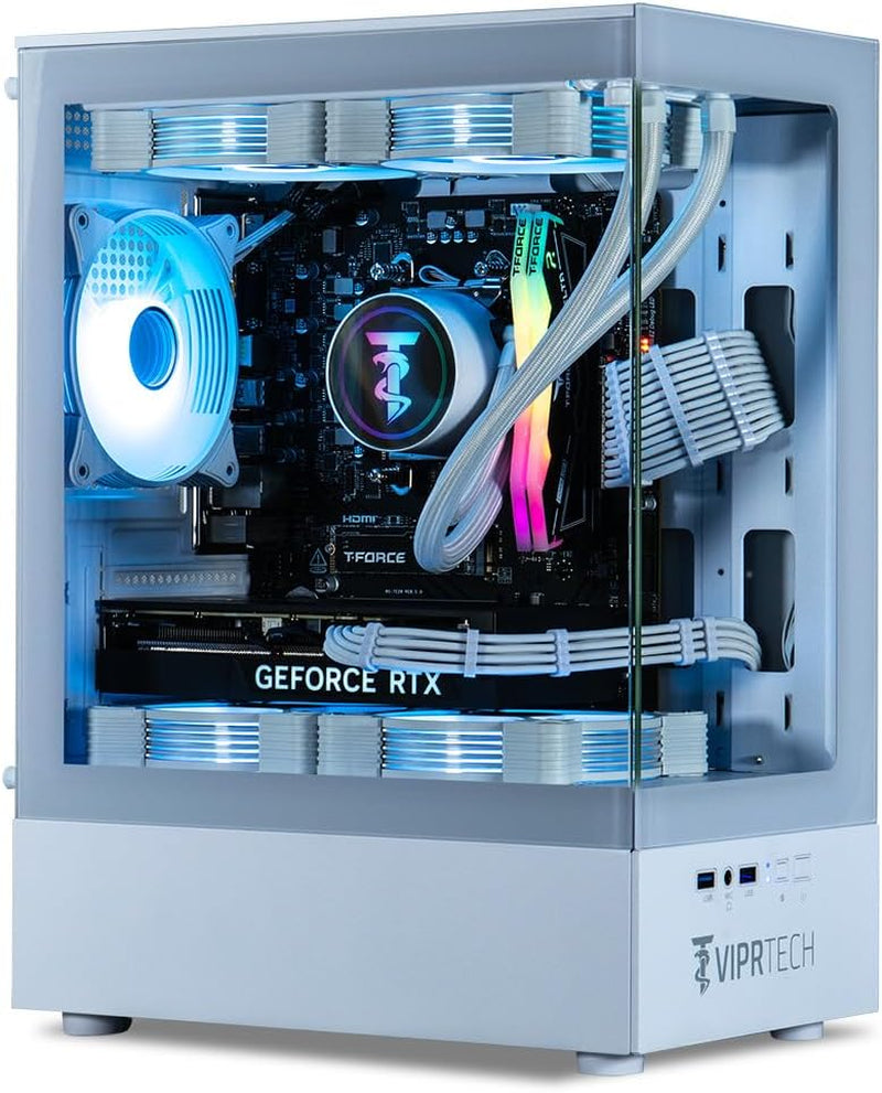 Reaper 2.0 Liquid-Cooled PC - AMD Ryzen 7 8700F (5.0Ghz Turbo), RTX 5060 Ti 16GB, 16GB DDR5, 1TB Nvme SSD, Gold PSU, Vr-Ready, Wifi BT, Win 11, Gaming Desktop Computer, White