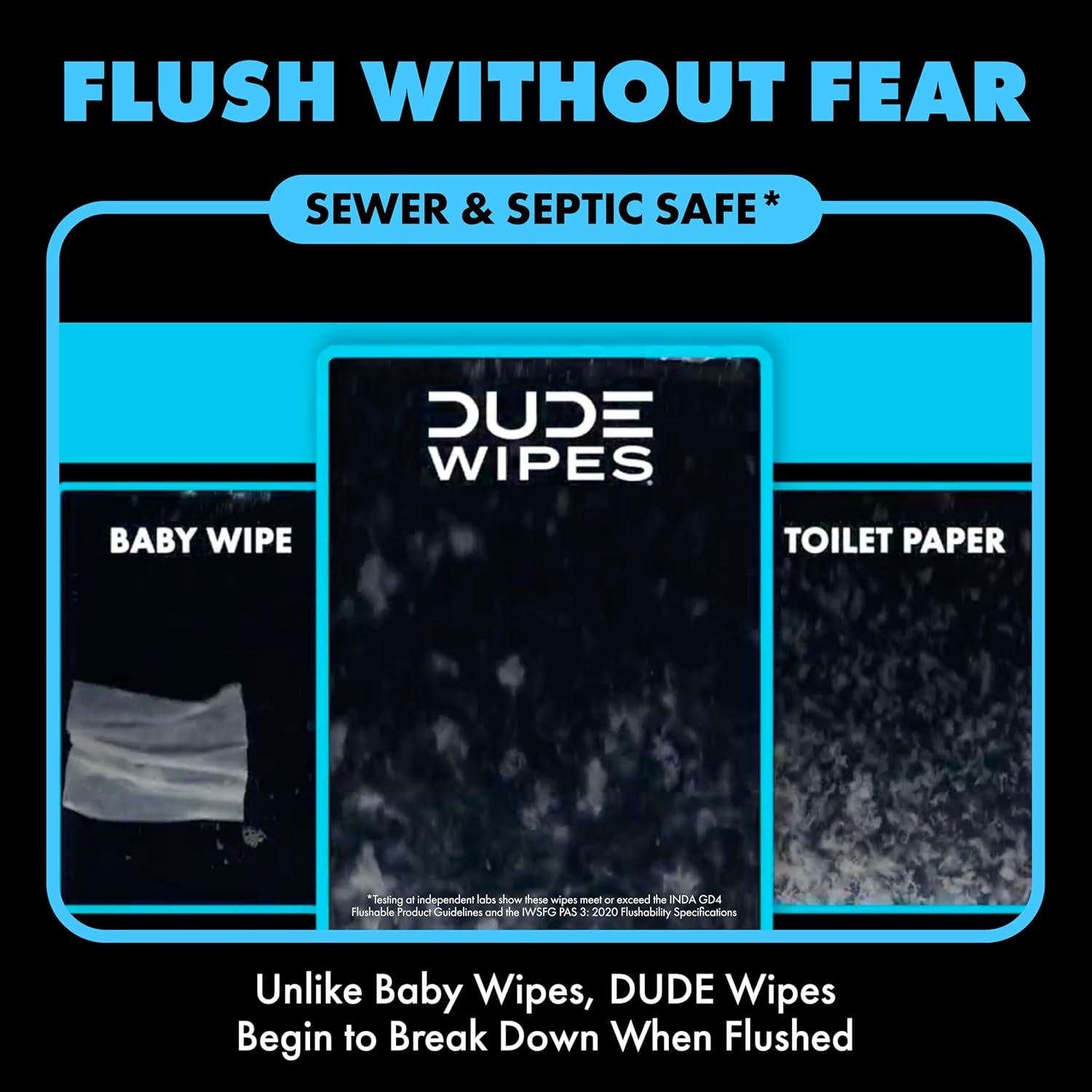 Wipes Flushable Wet Wipes 48 Count Dispenser, Unscented Wet Wipes with Vitamin-E & Aloe, Septic and Sewer Safe