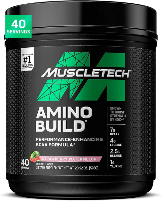 | BCAA Amino Acids + Electrolyte Powder | 7G of Bcaas + Electrolytes Support | Build Lean Muscle & Boost Endurance | Strawberry Watermelon | 593 Grams | 40 Servings