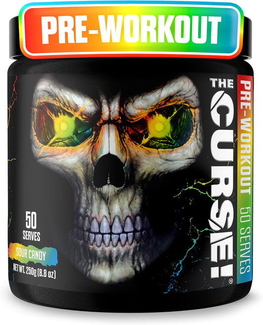 the Curse! Sour Candy Pre Workout Powder with Creatine – Extreme Energy Preworkout for Men & Women – 50 Servings – L Citrulline, Beta Alanine & Caffeine for Pump, Strength & Focus