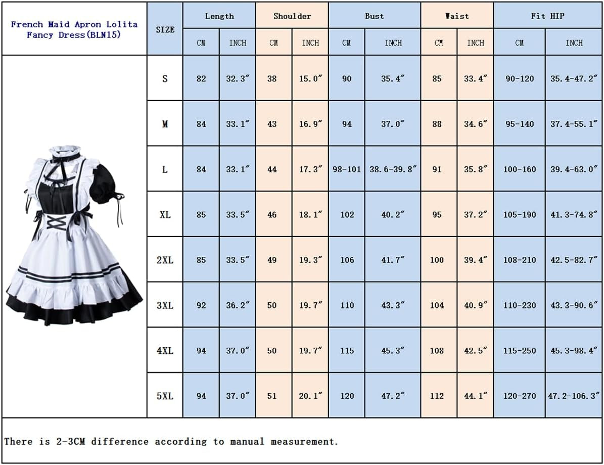 Anime French Maid Apron Lolita Fancy Dress Cosplay Costume Furry Cat Ear Gloves Socks Set(Xl)