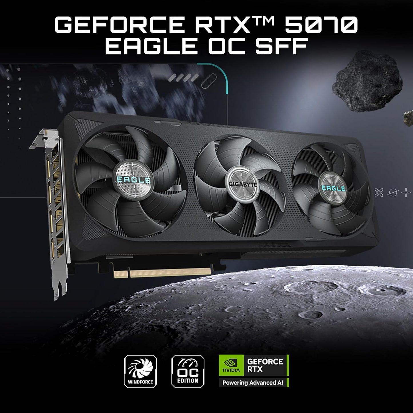 Geforce RTX 5070 Eagle OC ICE SFF 12G Graphics Card, 12GB 192-Bit GDDR7, Pcie 5.0, WINDFORCE Cooling System, GV-N5070EAGLEOC ICE-12GD Video Card, Compatible with Desktop