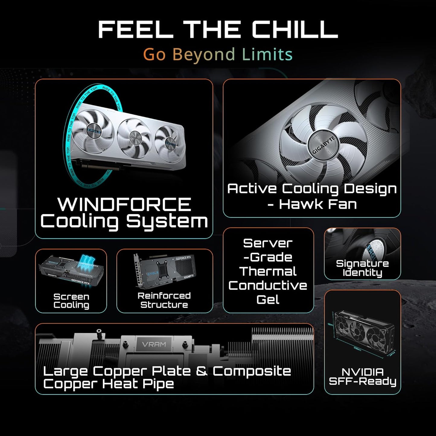 Geforce RTX 5070 Eagle OC ICE SFF 12G Graphics Card, 12GB 192-Bit GDDR7, Pcie 5.0, WINDFORCE Cooling System, GV-N5070EAGLEOC ICE-12GD Video Card, Compatible with Desktop