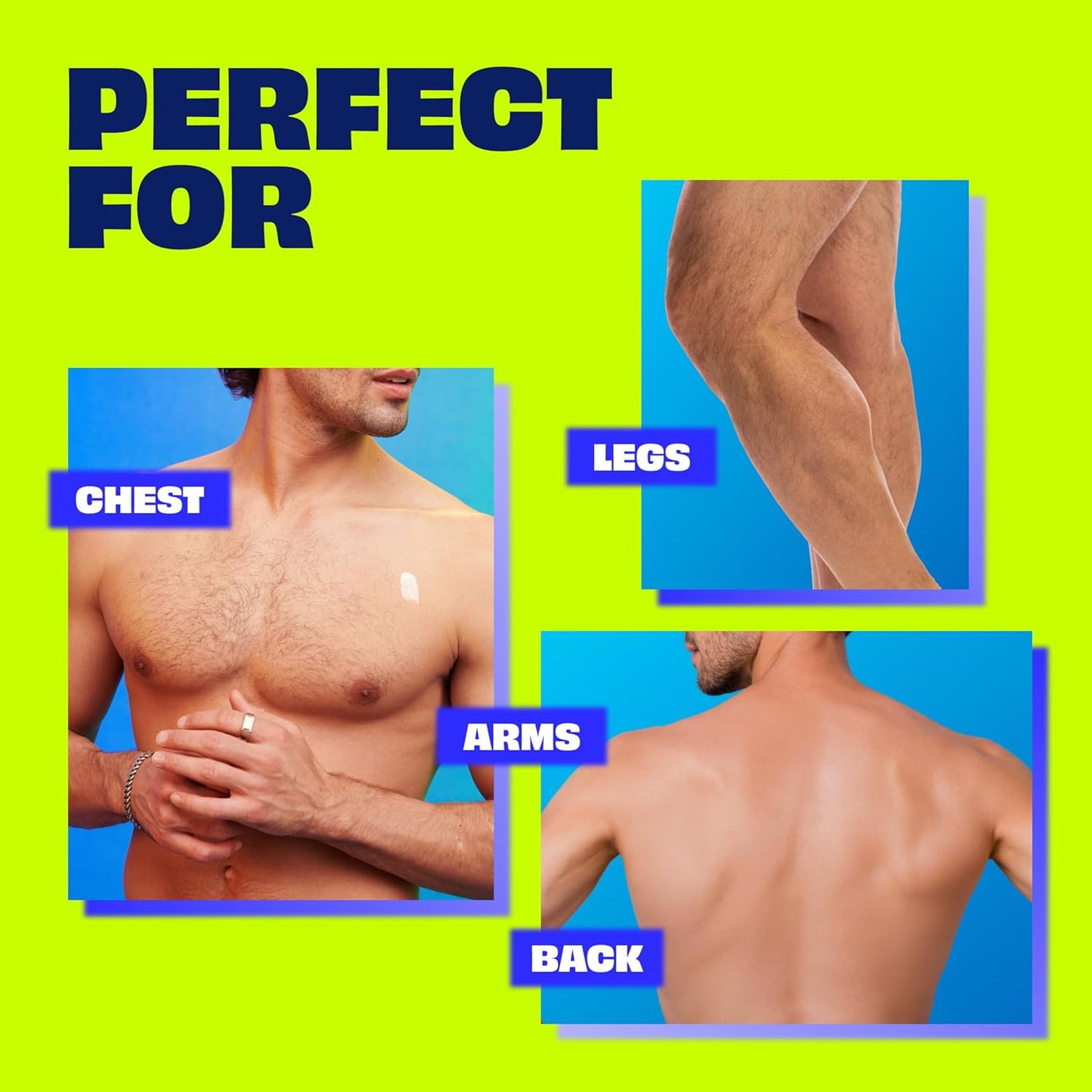 Men Hair Remover Body Cream, Quick and Easy Body Hair Removal Cream for Men, Aloe and Lanolin, Dermatologist Tested, 12 Oz